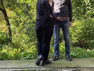 Milf Licked My Cock Outside After Pissing
