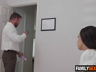Stepfather Catches Stepdaughter Playing With Vibrator