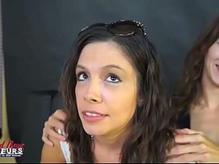 Jamie Litton And Meredith Petite Brunette Duo Messy Throat Passion Swallow!